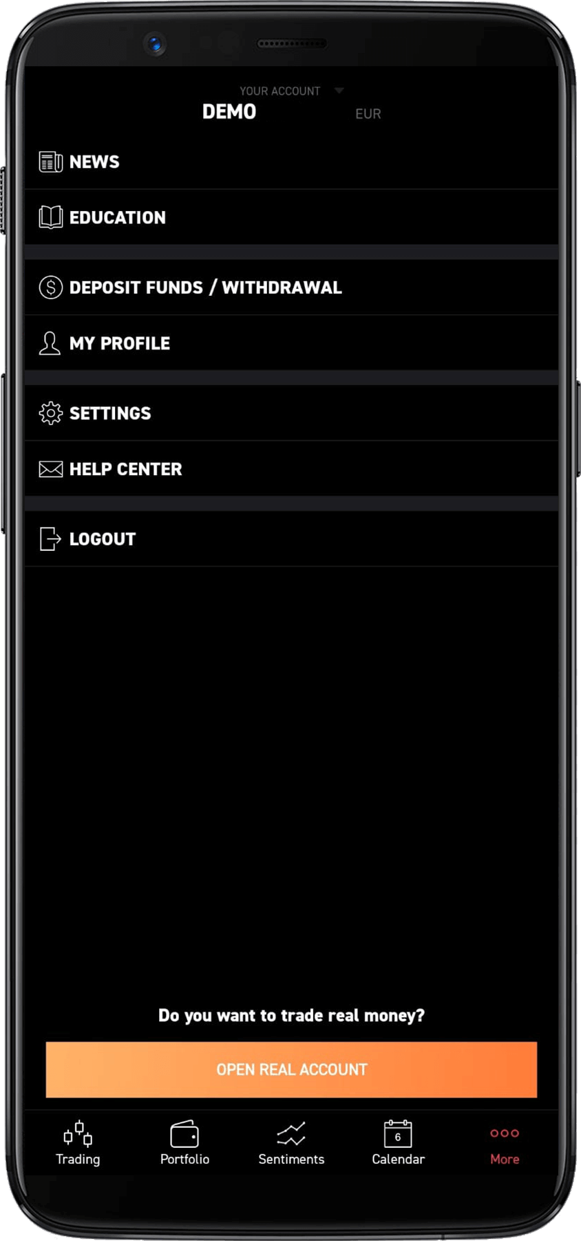 XTB review menu