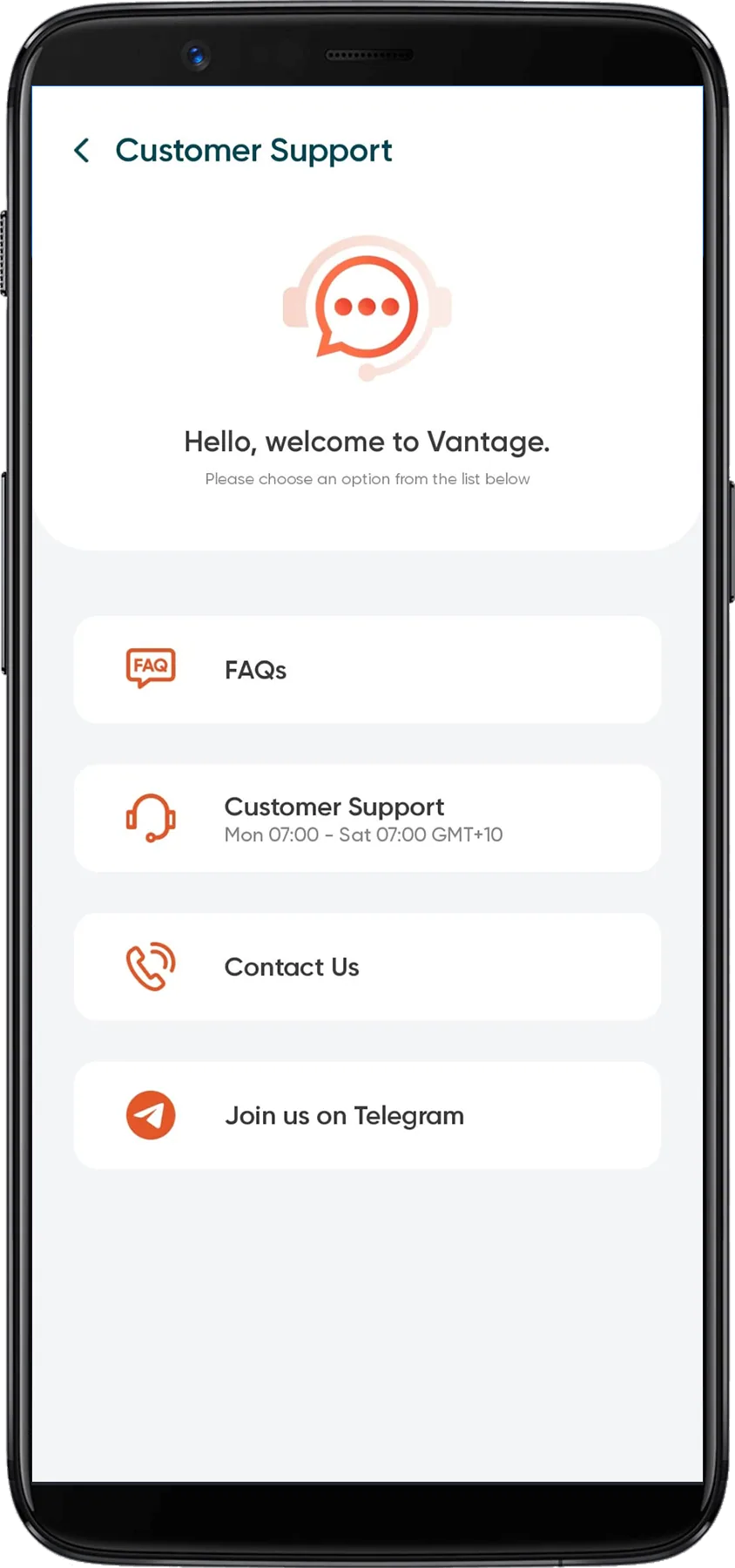 Vantage customer support