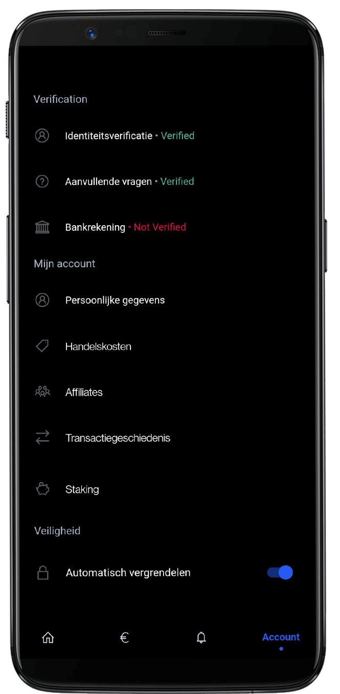 Bitvavo app account