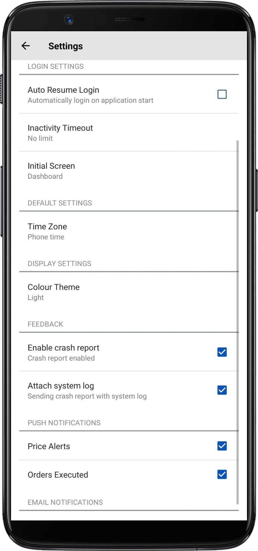 Forex.com settings